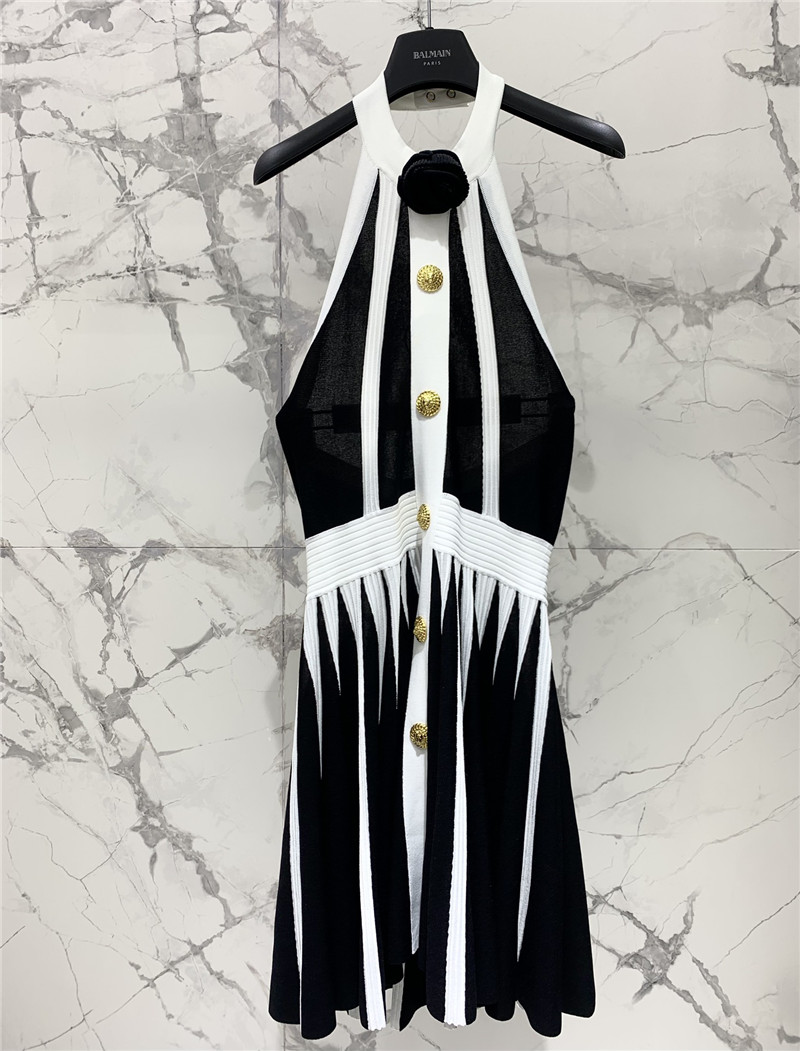 Balmain contrast color floral skirt dress replica clothes