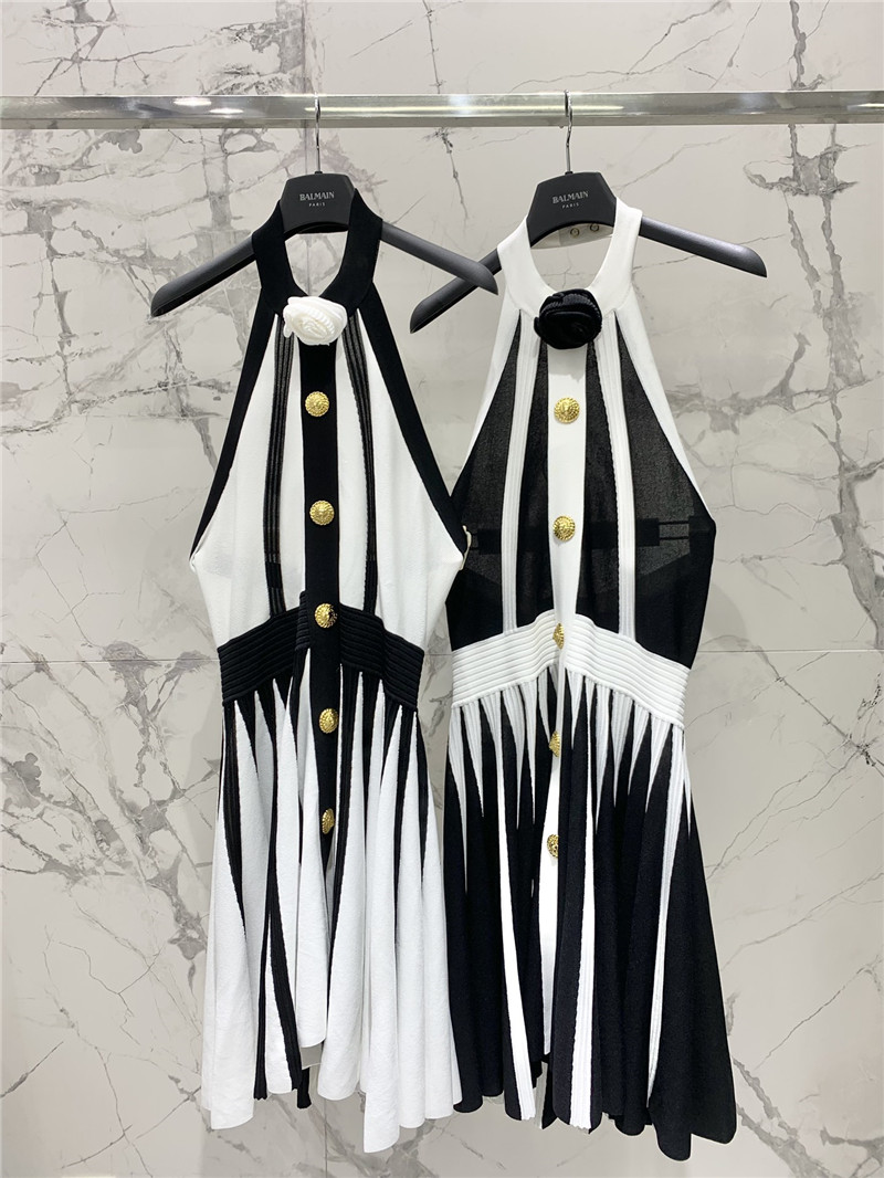 Balmain contrast color floral skirt dress replica clothes