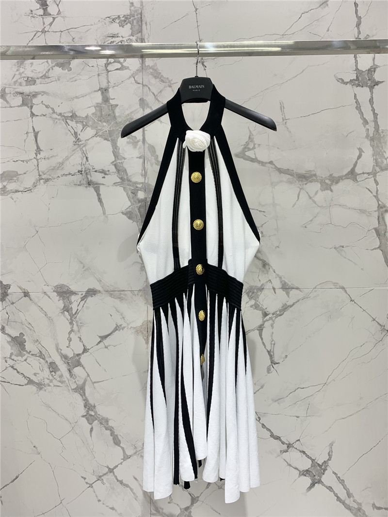 Balmain contrast color floral skirt dress replica clothes