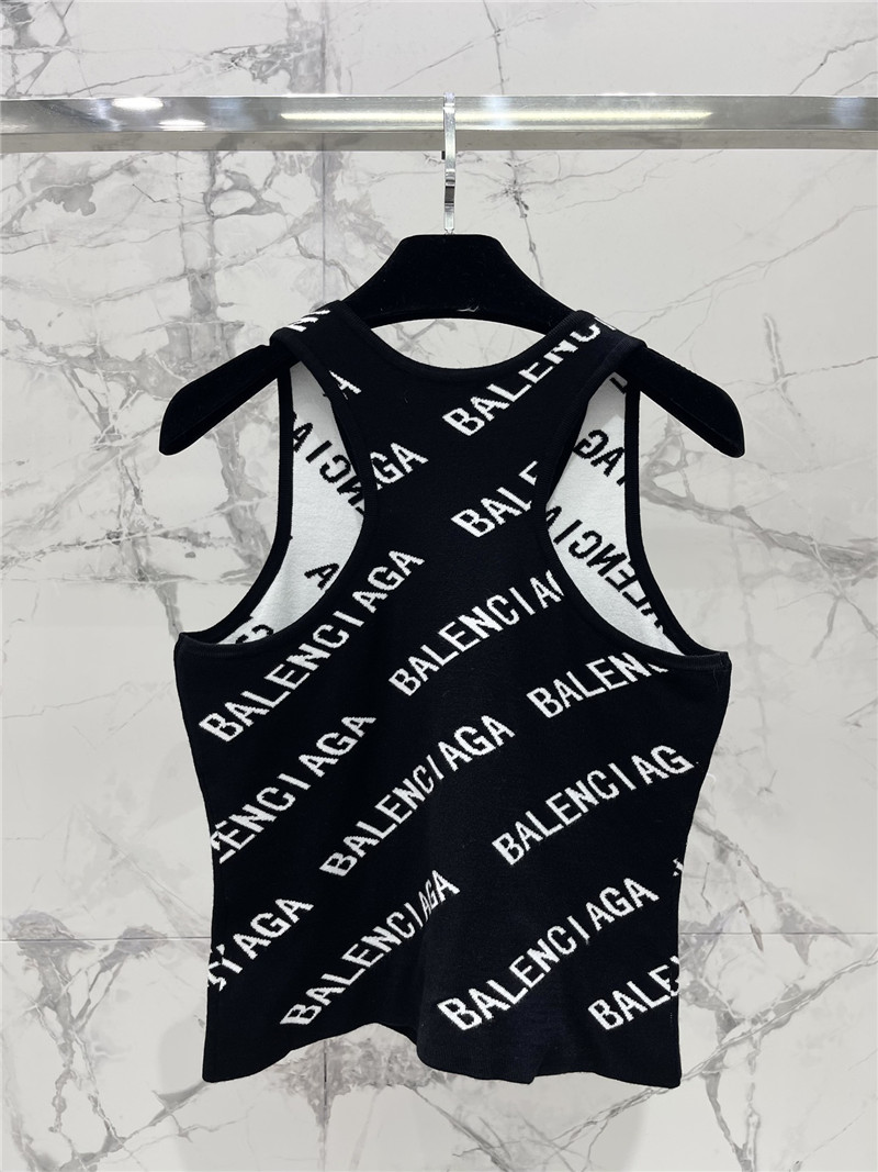 Ba1en*iaga all over the body letter jacquard vest replicas clothes