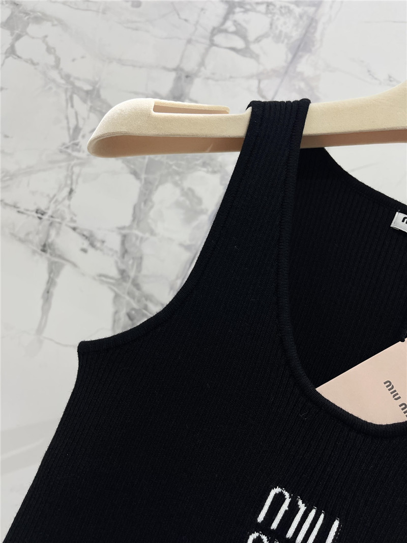 M1um1u letter jacquard design ribbed vest replica d&g clothing