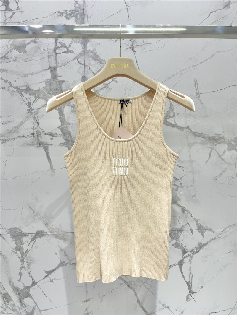 M1um1u letter jacquard design ribbed vest replica d&g clothing