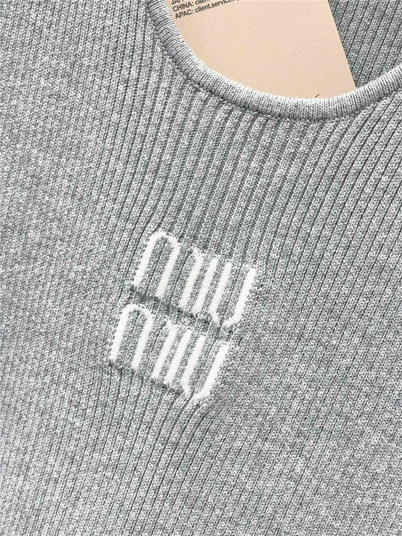 M1um1u letter jacquard design ribbed vest replica d&g clothing