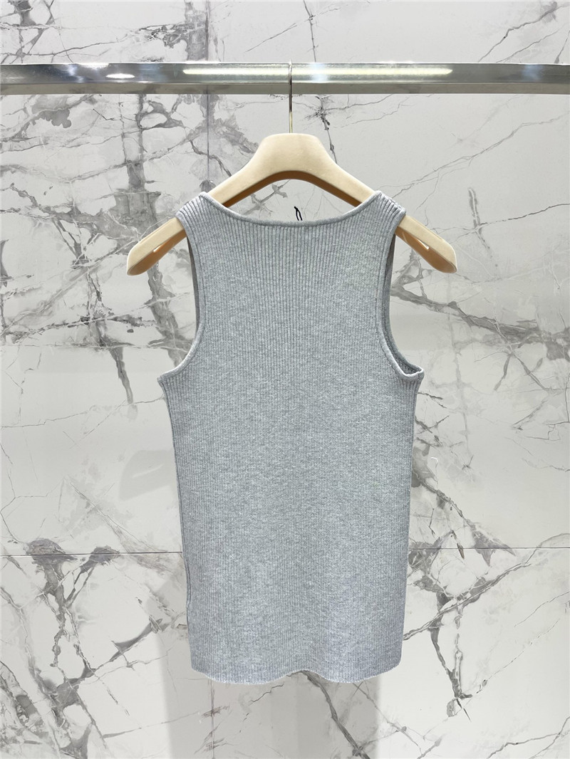 M1um1u letter jacquard design ribbed vest replica d&g clothing