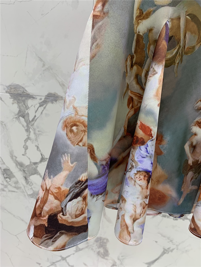 Balmain Oil Painting Collection Lace Skirt replica clothing sites