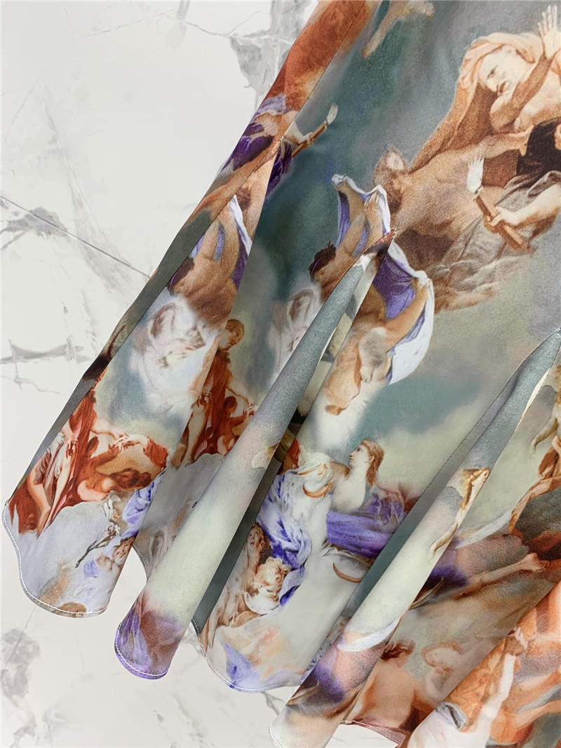 Balmain Oil Painting Collection Lace Skirt replica clothing sites