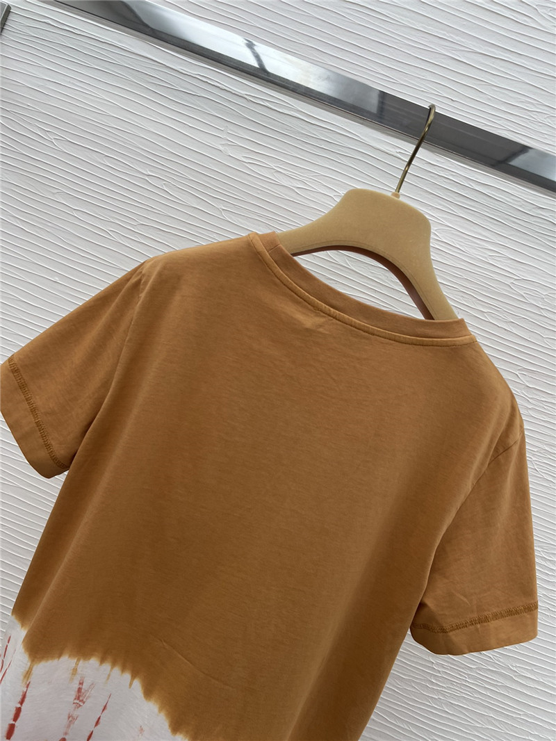 M1um1u tie-dyed gradient casual short-sleeved t-shirt replica clothes