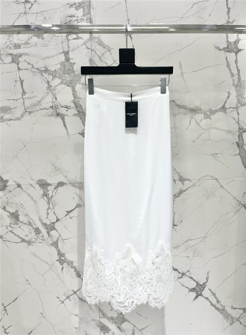 Y51 high waist stitching lace embroidery slit skirt replicas clothes
