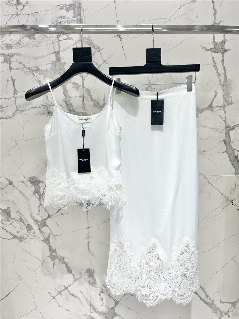 Y51 high waist stitching lace embroidery slit skirt replicas clothes