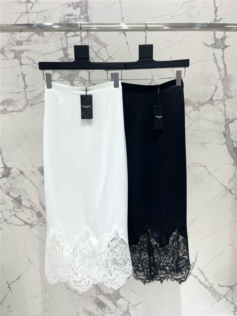 Y51 high waist stitching lace embroidery slit skirt replicas clothes