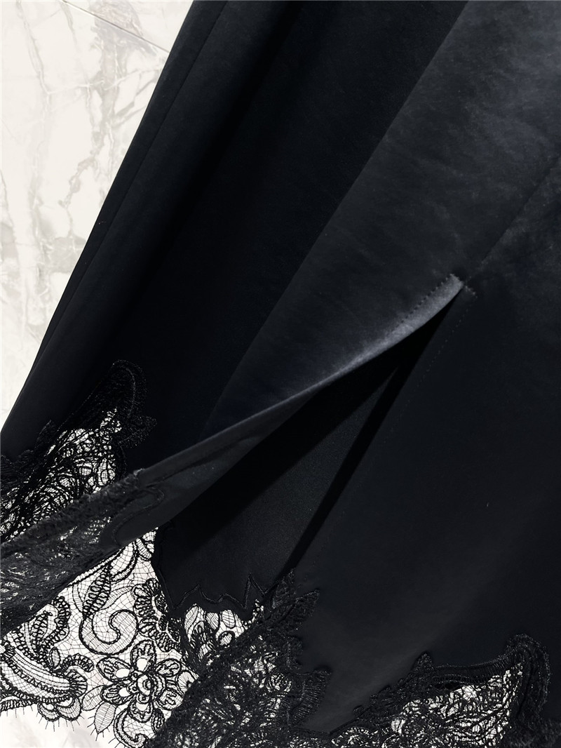 Y51 high waist stitching lace embroidery slit skirt replicas clothes