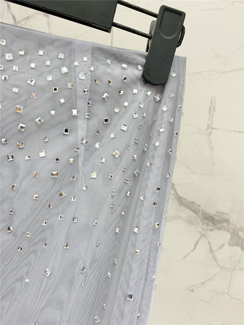 Pra*a mesh rhinestone skirt replica d&g clothing