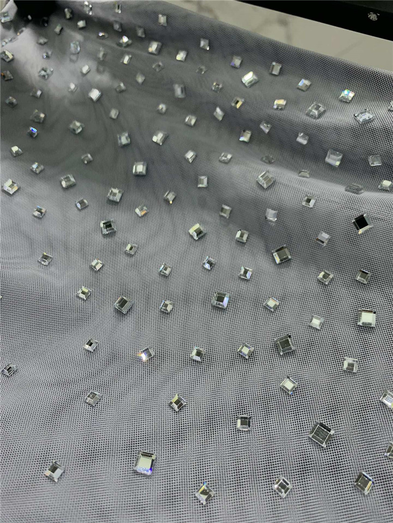 Pra*a mesh rhinestone skirt replica d&g clothing