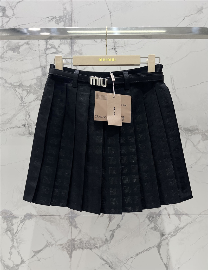 M1um1u classic letter jacquard pleated skirt replica d&g clothing