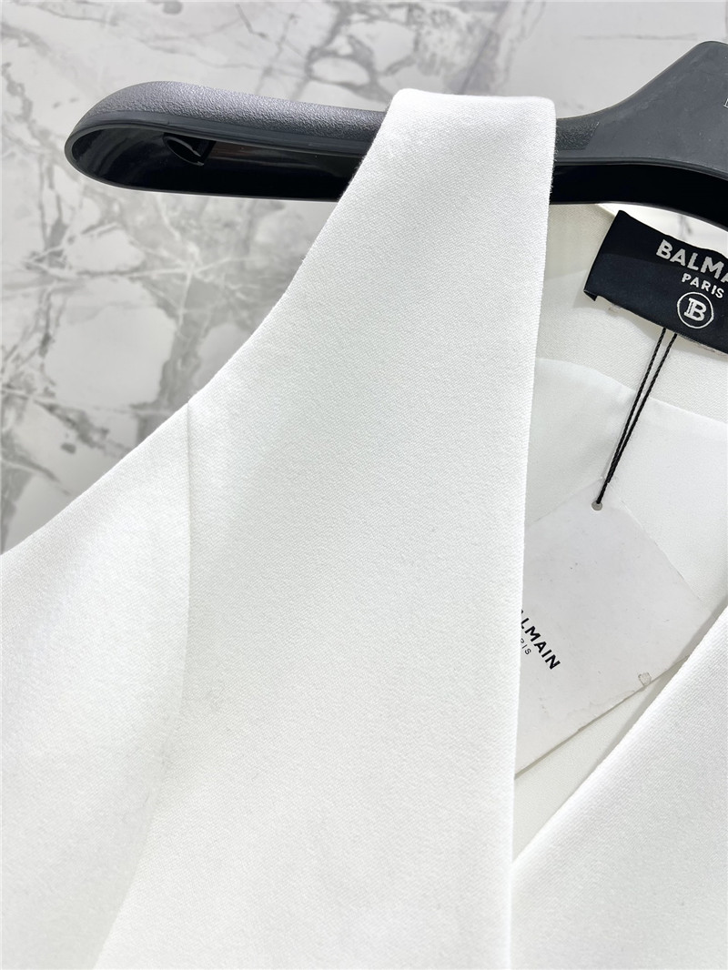 Balmain V-neck slim fit gold button sleeveless vest replica clothes