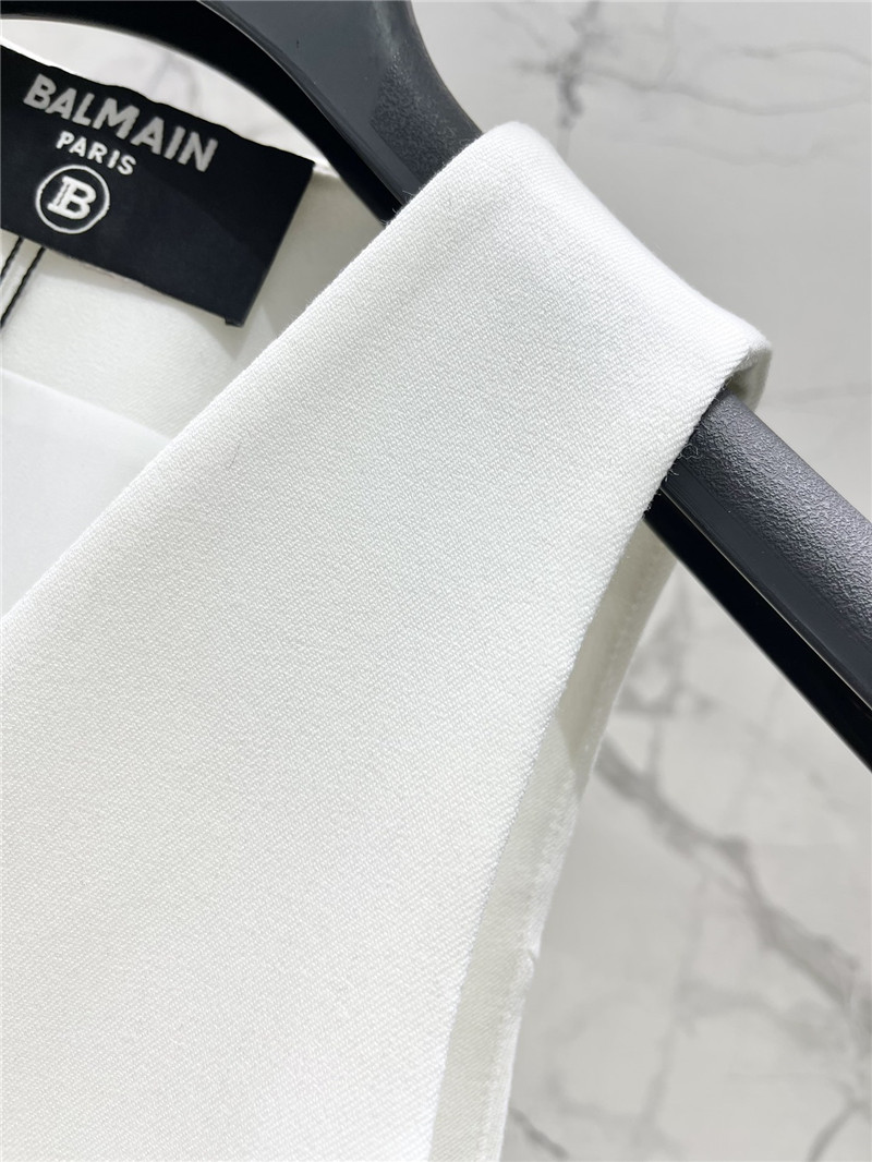 Balmain V-neck slim fit gold button sleeveless vest replica clothes