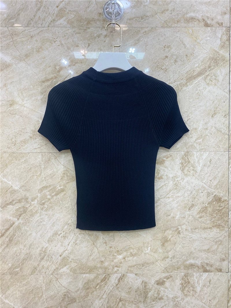 Balmain pleated knit short-sleeved mini top replica clothes