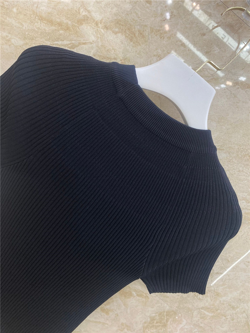 Balmain pleated knit short-sleeved mini top replica clothes