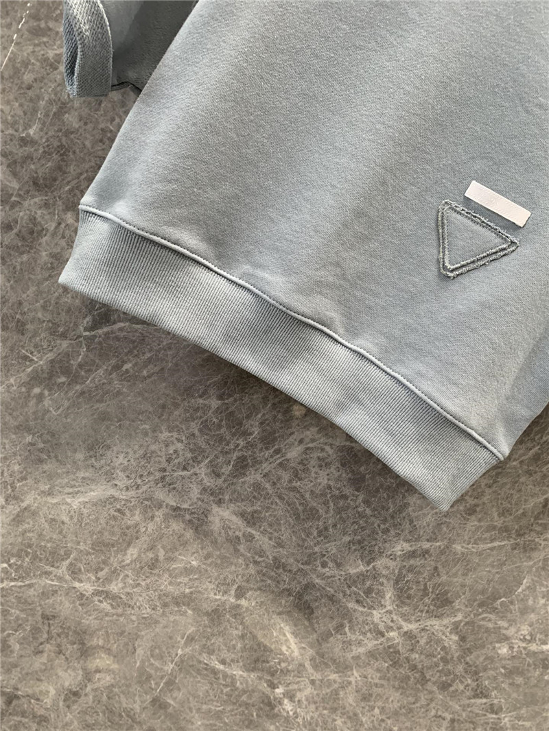 Pra*a round neck short sleeve sweatshirt replica clothes