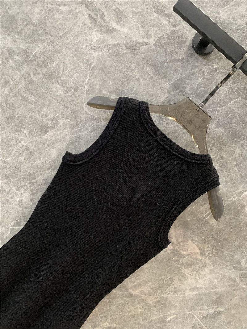 M1um1u tassel rhinestone collar knitted vest dress replica clothes