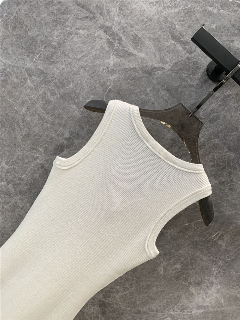 M1um1u tassel rhinestone collar knitted vest dress replica clothes