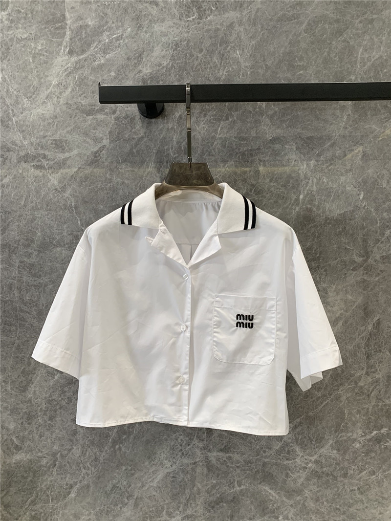M1um1u preppy style white shirt replica d&g clothing
