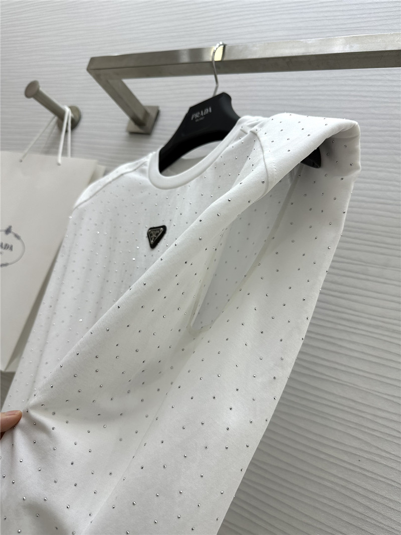 prada starry rhinestone top replica clothes