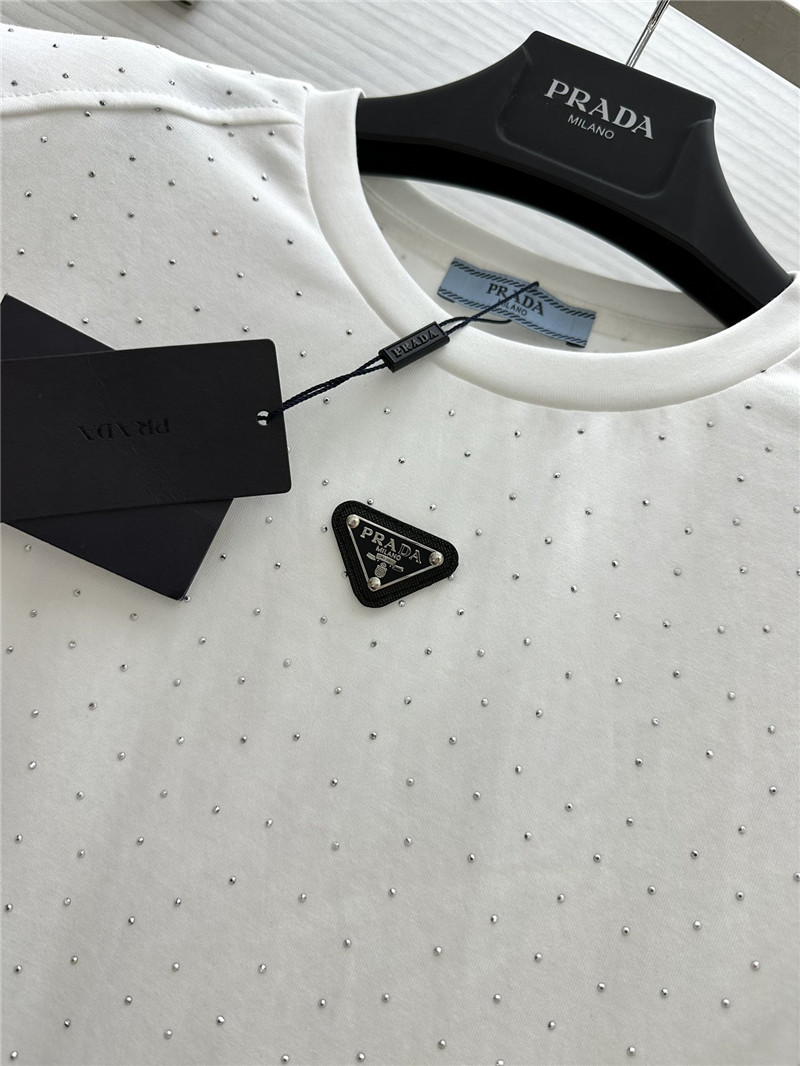 prada starry rhinestone top replica clothes