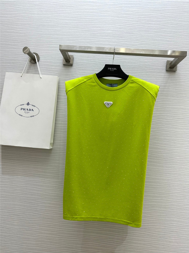 prada starry rhinestone top replica clothes