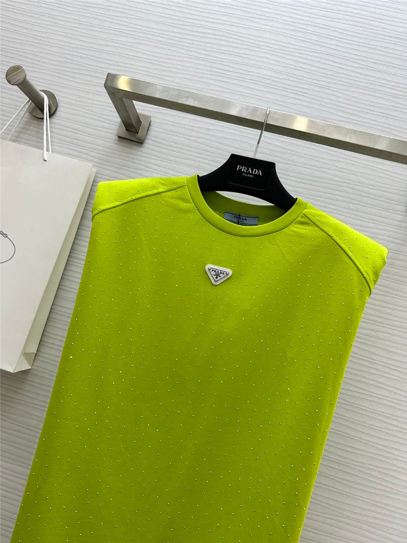 prada starry rhinestone top replica clothes
