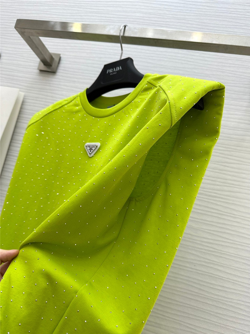 prada starry rhinestone top replica clothes