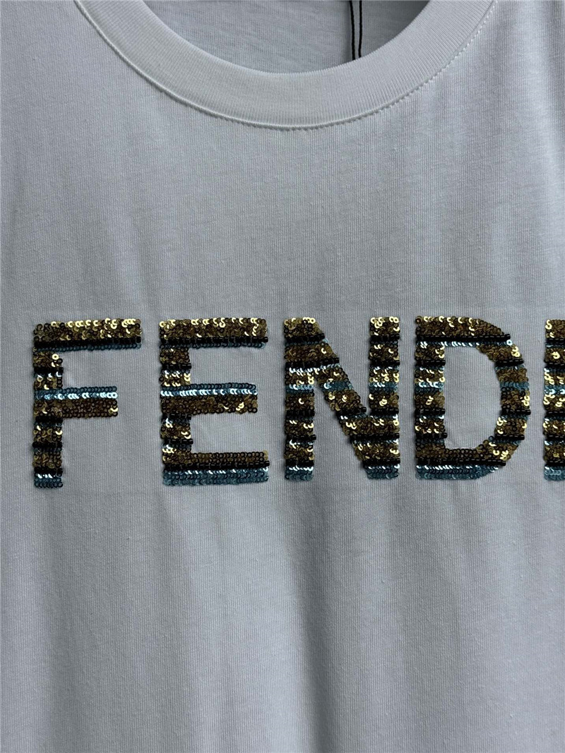 F**di sequined letter t-shirt replicas clothes