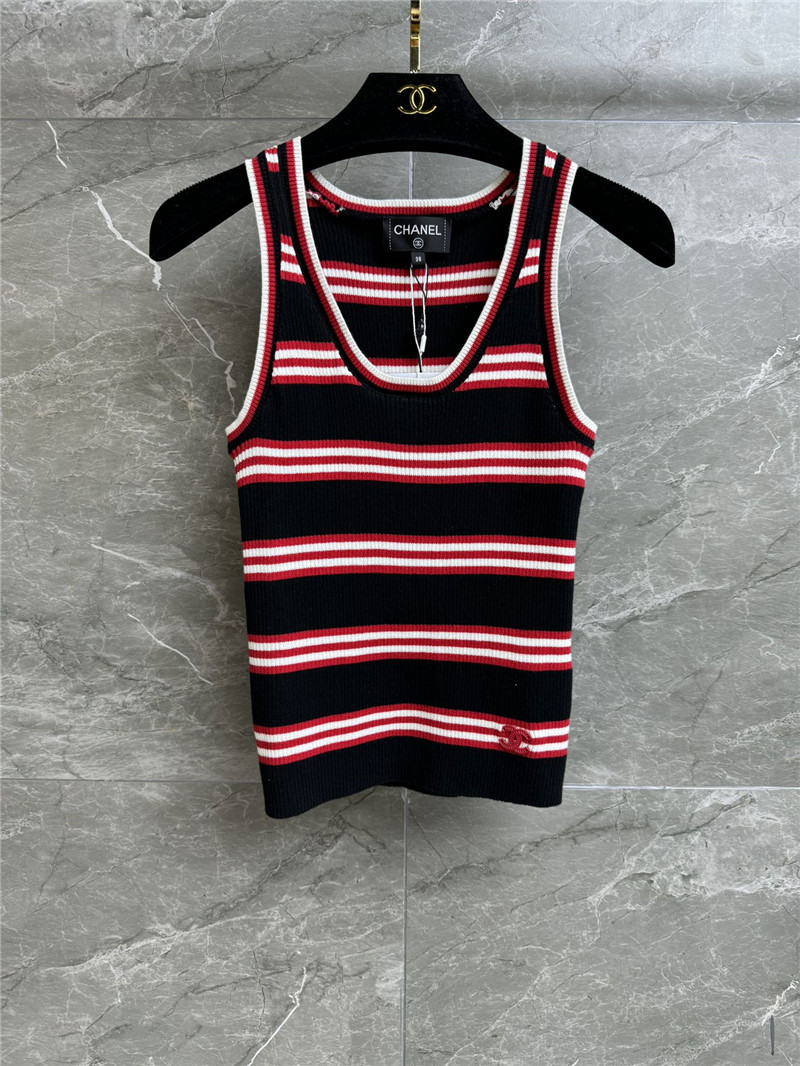 Ch**el contrast striped vest replica d&g clothing