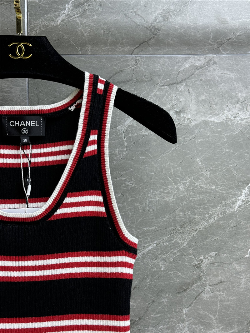 Ch**el contrast striped vest replica d&g clothing
