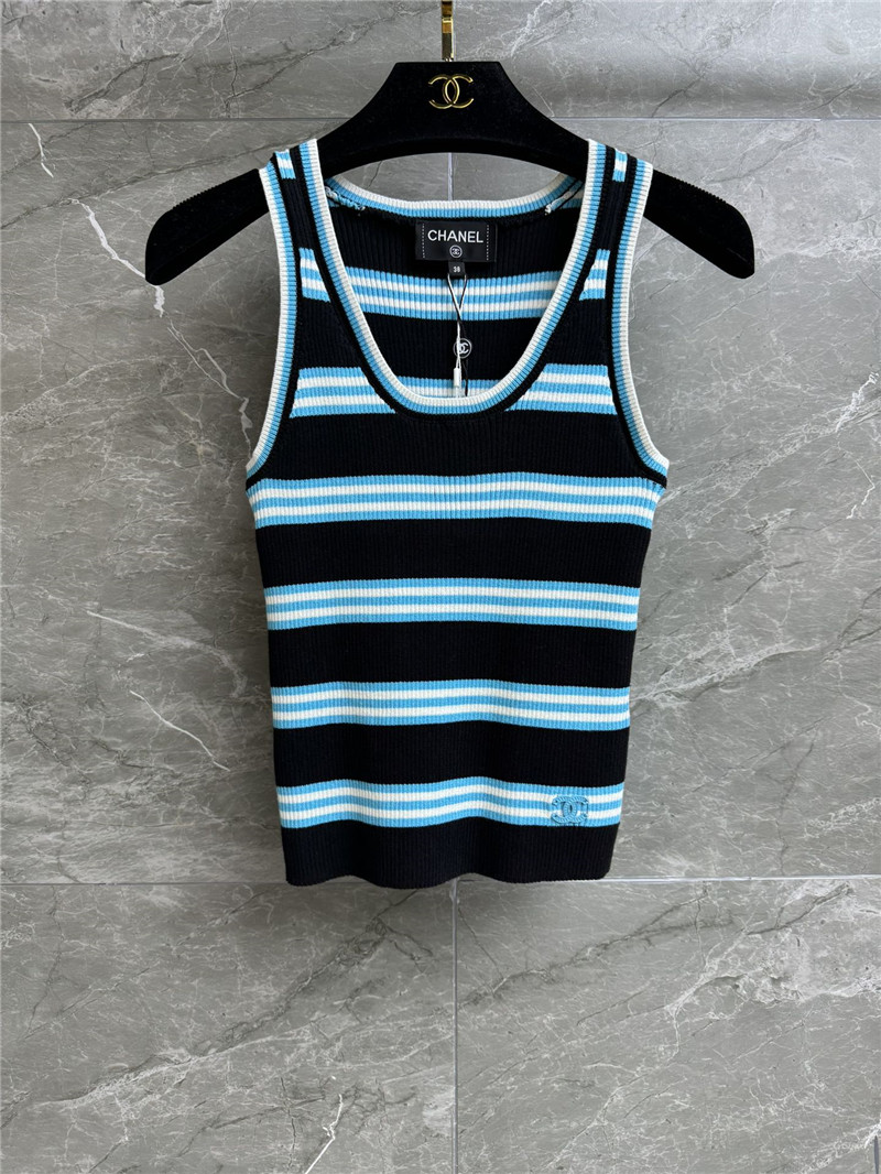 Ch**el contrast striped vest replica d&g clothing