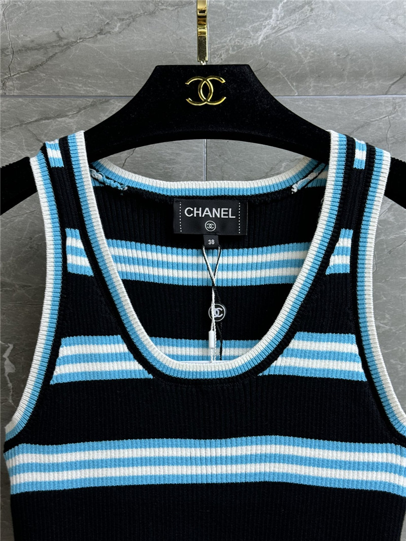 Ch**el contrast striped vest replica d&g clothing
