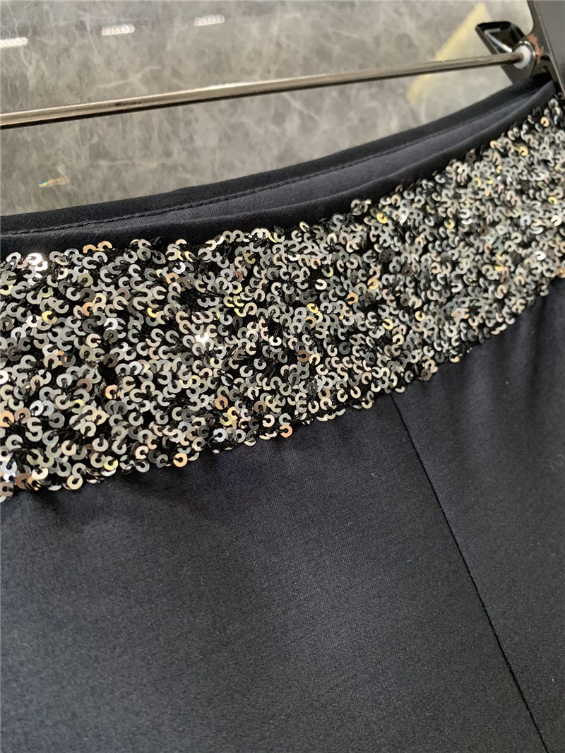 Y51 sequined waistband casual trousers replica clothes