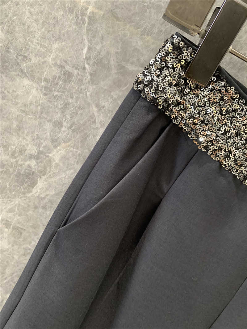 Y51 sequined waistband casual trousers replica clothes