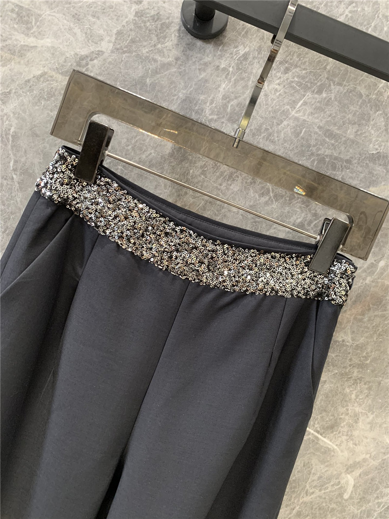Y51 sequined waistband casual trousers replica clothes