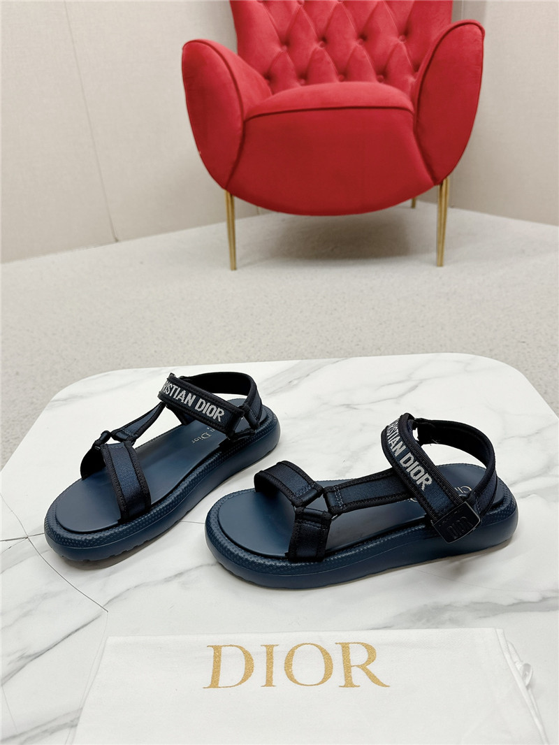Dior Women’s D-Wave Sandals in Blue Leather