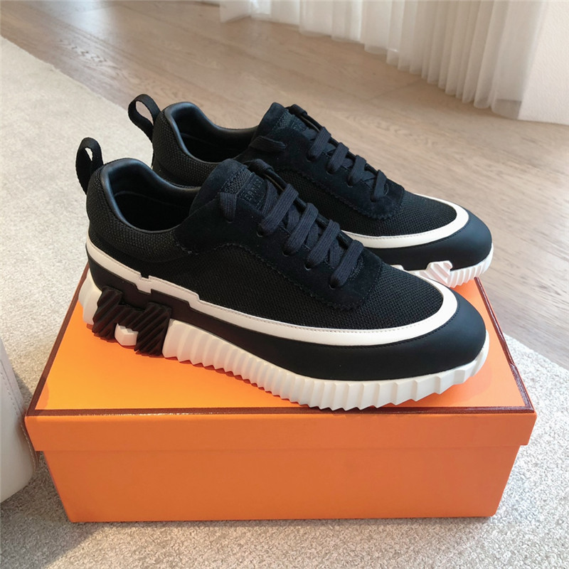 H**me5 tan leather sneakers in blue