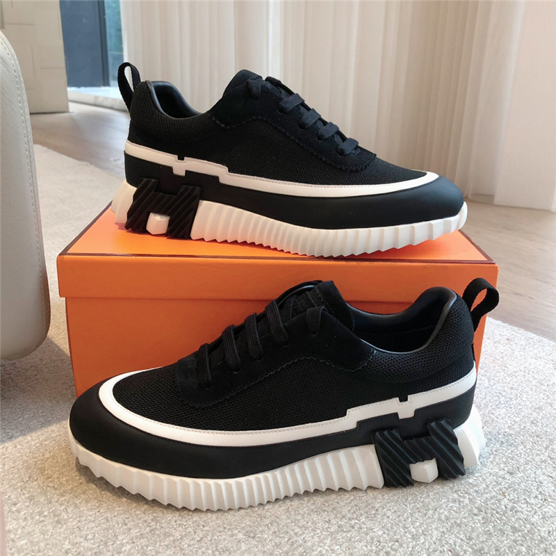 H**me5 tan leather sneakers in blue