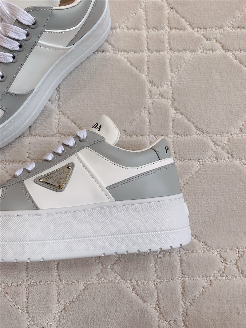 Pra*a triangle-logo brown lace-up sneakers