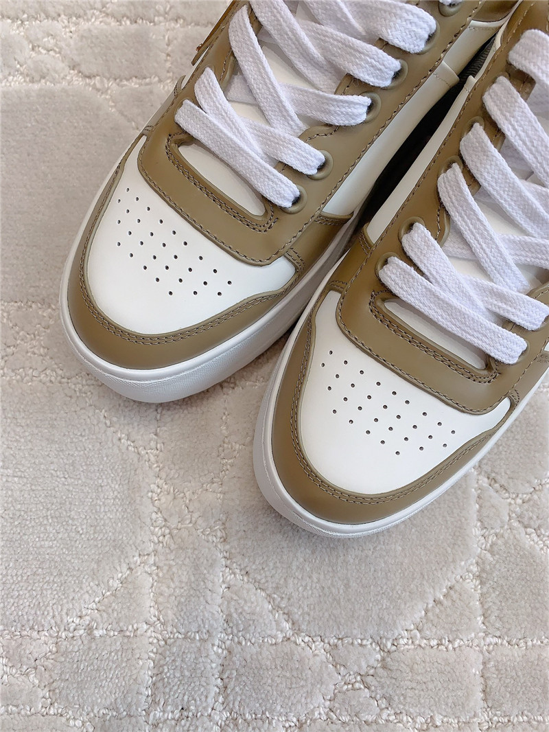 Pra*a triangle-logo brown lace-up sneakers