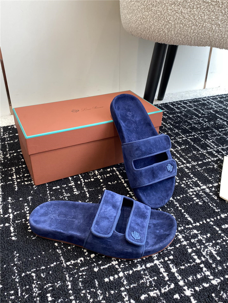 L0r0 P1ana waikiki blue velcro strap sandals