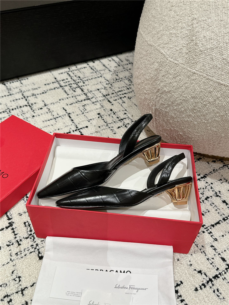 Ferragamo Cage Heel Slingback Pumps for Women