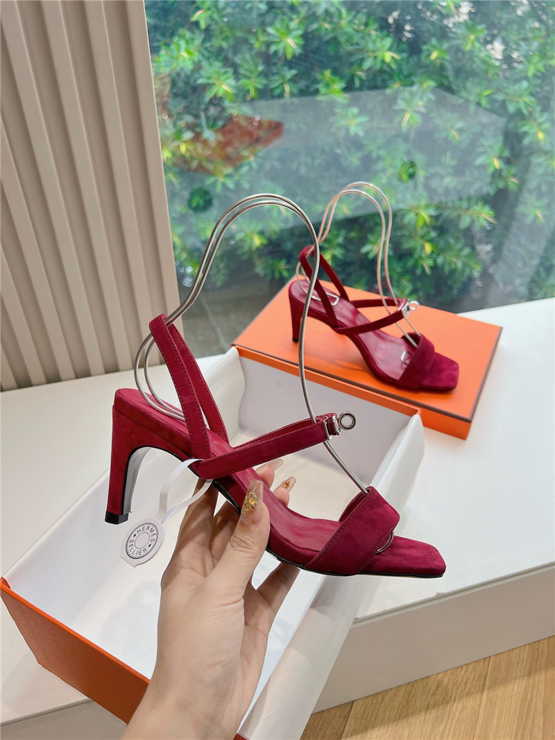 Hermes Glamour 95 Sandal Burgundy