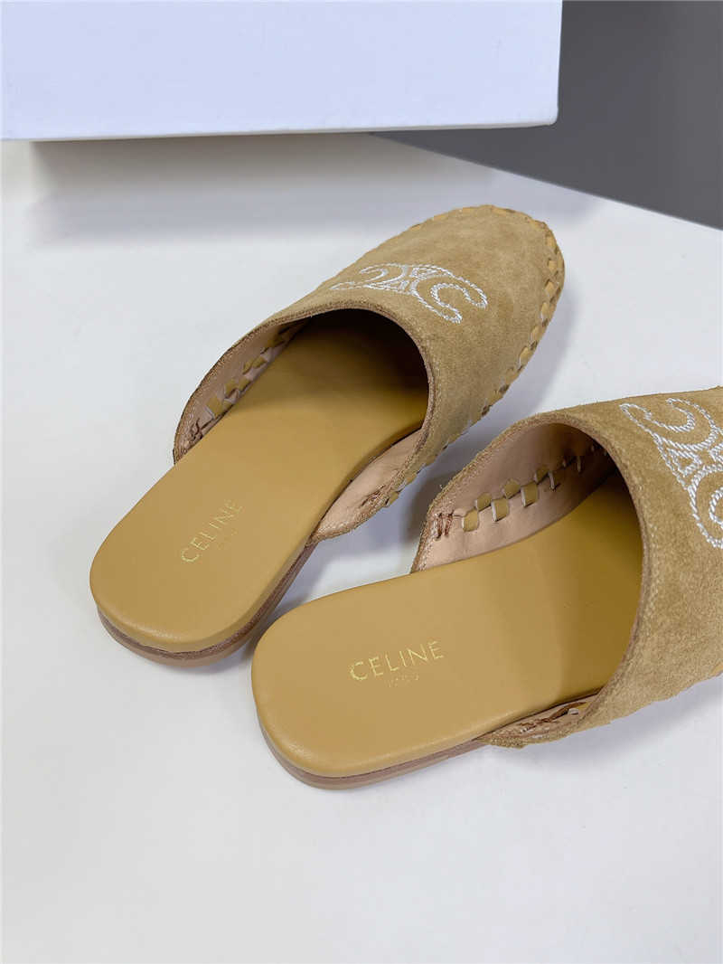 Ce1i*e marlou triomphe mule in suede calfskin