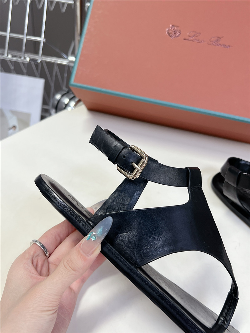 L0r0 P1ana trani open-toe sandals in black