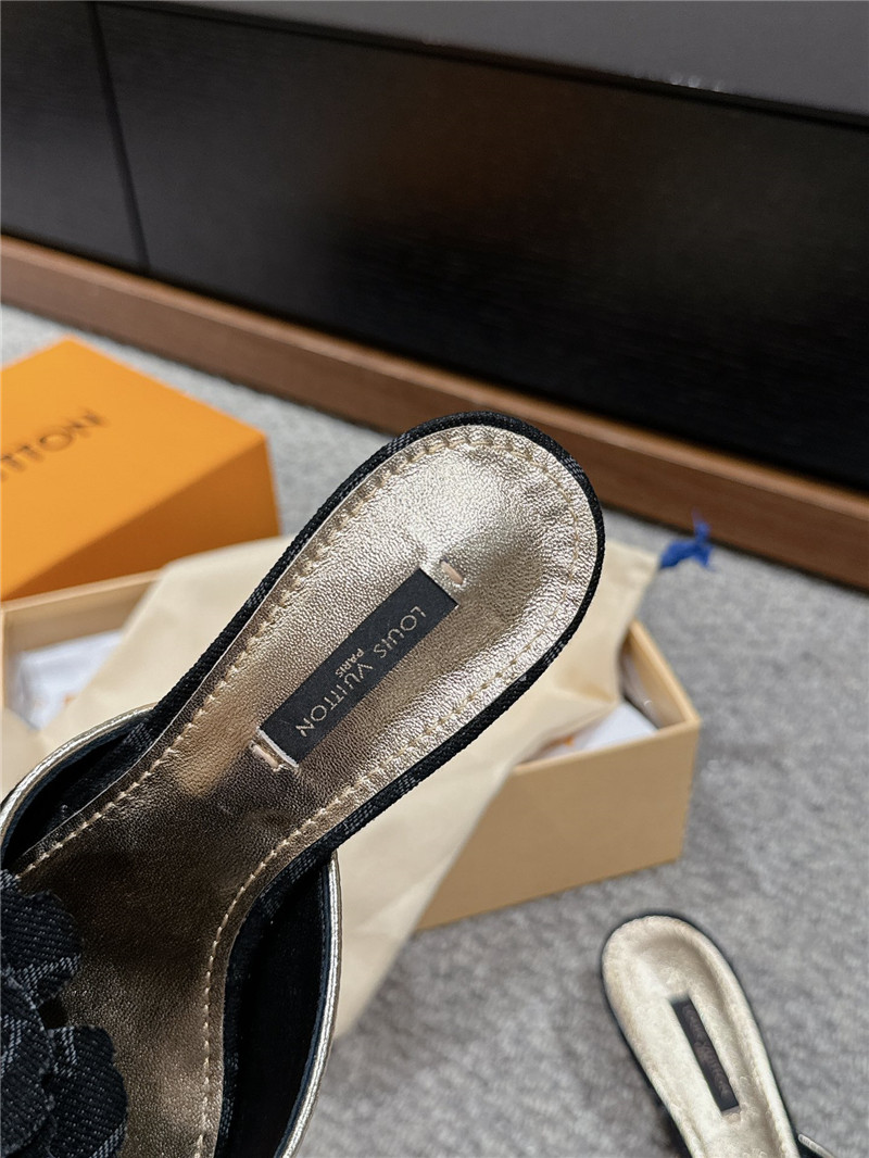 l0vis Vvtt0n black denim kitten heels